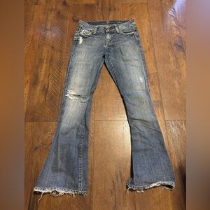 Vintage 7 For All Mankind Jeans Size 24” and hemmed 28” inseam Bootcut Jeans